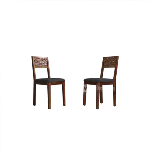 Image of DRIFTINGWOOD Maharaja Sheesham Wood Dining Table 6 Seater | Wooden Six Seater Dinning Table with Grey Cushion Chairs & Bench | Dinner Table 6 Seater | Dining Room Sets | Self Assembly, Natural Finish