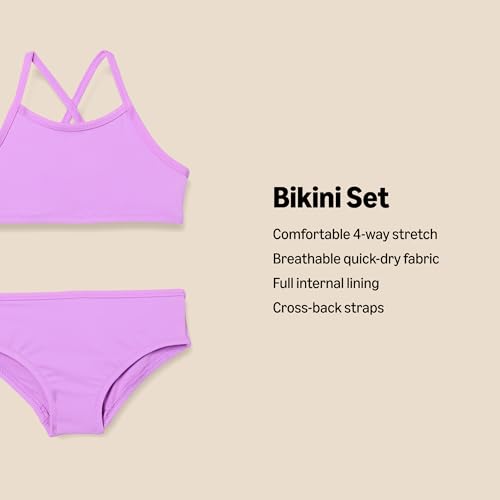 Image of Amazon Essentials Girls and Toddlers' Cross Back Bikini Set