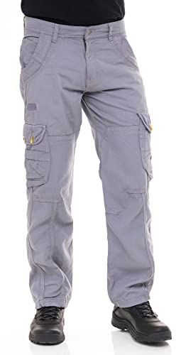 Skylinewears Mens Cotton Cargo Stretch Pants Hiking Work Military Combat Tactical Utility with Multi Pockets Fit Pants
