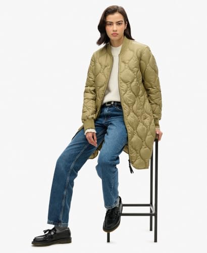 Superdry Para Mujer. W5011662A Chaqueta Forro Largo Studios Verde (L), Casual, PoliéSter Reciclado, Sostenible - 2