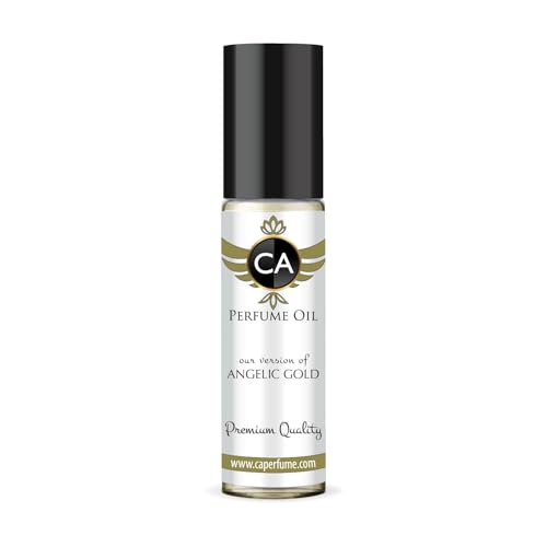 CA Perfume Impression of Angelic Gold for Women Fragrance Oil Floral Fruity Scent Long Lasting Perfumes for Women Travel Size TSA Ready Mini Parfum Body Oil Roll-on 0.33 Fl Oz 10ml