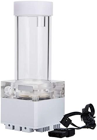 Pump/Reservoir Combo Water Cooling Kit, 800L/H PC Water Cooling Integrated Mute Water Pump, G 1/4" Thread Port PC CPU Water Cooling System Heat Exchanger Tool for Corsair Water Cooler(17cm-White)