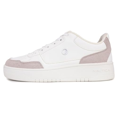 Image of Nautica Platform Sneakers for Womens Fashion Trendy Shoes White Casual Sneaker Thick Sole Everyday Walking Shoes