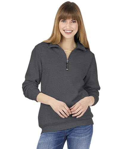 Image of Charles River Apparel Unisex Crosswind Quarter Zip Sweatshirt, Soft Cotton Blend Pullover with Pockets