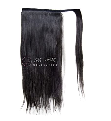Brazilian Virgin Straight Human Hair Ponytail Magic Tie Long Straight Ponytail 100% Remy Human Hair Ponytails Extension for Black Women Natural Color (26Inch, straight ponytail)