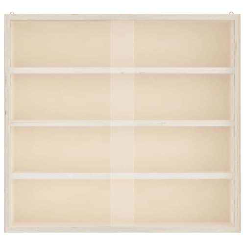 Vitrine en bois peu encombrante avec portes coulissantes pour figurines