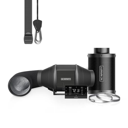 AC Infinity Air Filtration PRO Kit 4”, AI Controller with WiFi App Control & Auto Level Adjusting, Inline Fan, Carbon Filter, Ducting, Ventilation System for Grow Tents, Hydroponics, Indoor Gardening