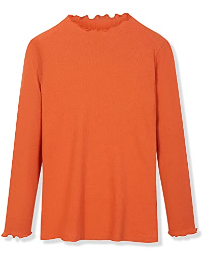 CUNYI Long Sleeve Tops for Girls T-Shirts Lightweight Cotton Toddler Tees Shirt with Lettuce Edge Neckline Cute Elegant