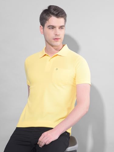 Image of Dollar Men's Pack of 1 Solid Cotton Blend Polo Neck T-Shirt
