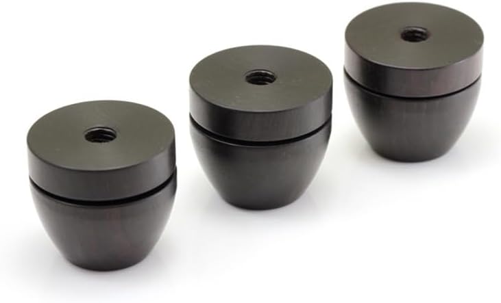 HiFi Audio Speakers Amplifier Chassis Ebony FE Ball Shock Absorber Foot Pad Feet Base Nail Spikes Stands with M8 Screw(Black Ebony)