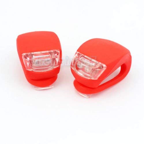 Generic Schrodinger10015 2 X LED Bicycle Front Rear Tail Headlight Head Torch Lamp (Red Light)