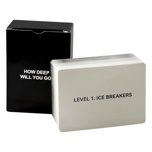 Lotsdonxia How Deep Will You Go? Card Game Fun Party Game Deep Conversation Night Question Card Game for Adults Friends and Social Gatherings