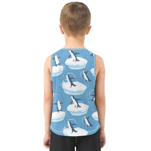 Boys Tank Top Shirts Penguin Animal Cartoon Ice Sleeveless T-Shirts Crew Neck for Kids Clothing Children3