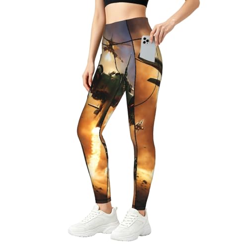 Legging de fitness imprimé avions idéal pour le sport et le quotidien