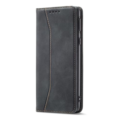 POCO M8 5G POCO M8 Pro 5G �p�̎蒠�^�J�o�[ TPU&PU���U�[ �X�^���h�@�\ �J�[�h���[ �l�C �P�[�X �ϏՌ� CASE �����K���X�t��(�u���b�N)