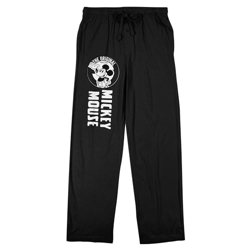 Mickey Mouse Classic B&W Mickey Adult Black Sleep Pajama Pants