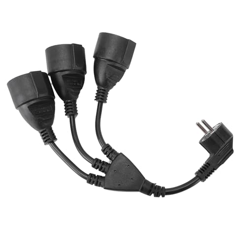 Cable de extensión de 3 salidas de 16A y 1,5 mm² con adaptador divisor de alta resistencia