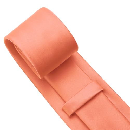 Image of KOOELLE Men's Ties Solid Pure Color Plain Neckties Formal Black Ties For Men