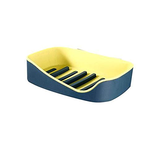 Jabonera Jabonera Plástico + PVC Doble Drenaje Tamaño 13 * 10 * 3.5cm Impermeable y a Prueba de Humedad