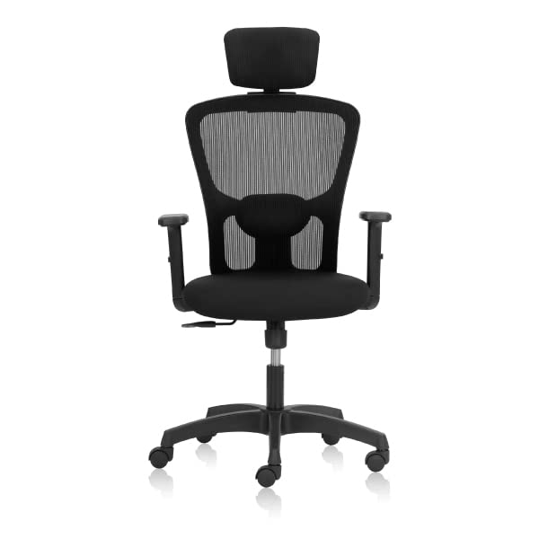 Image of Fluid Basics - High Back Ergonomic Chair with Mesh Back & Adjustable Arms - Black