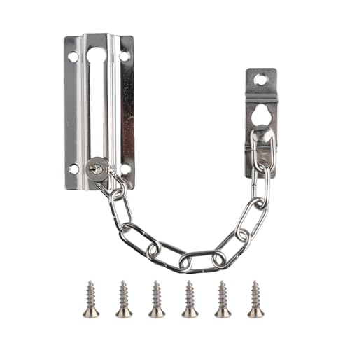 1PCS Stainless Steel Door Chain Lock – Tabanzhe Anti-Theft Internal Door Limiter with Screws – Security Chain Lock for Front Doors, Home, Hotel, Apartment, Bedroom