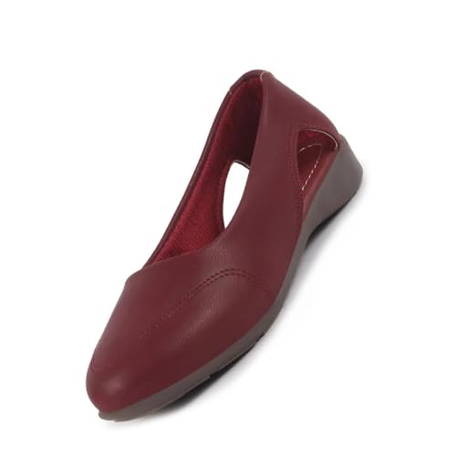 Image of FAUSTO Women Stylish Backless Casual Ballets | Low Heel Cut-Out Slip-On Ballerinas | Comfortable Walking Flats Sandals | Memory Cusion Insole