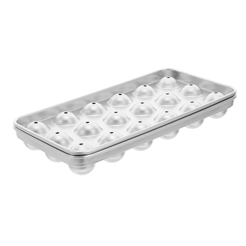JECOMPRIS Molde para Bolas de Hielo de Acero Inoxidable 304 Bandeja Apilable para 18 Bolas Grandes Hielera Rápida para Whisky Cócteles y Café Uso Doméstico y Congelador