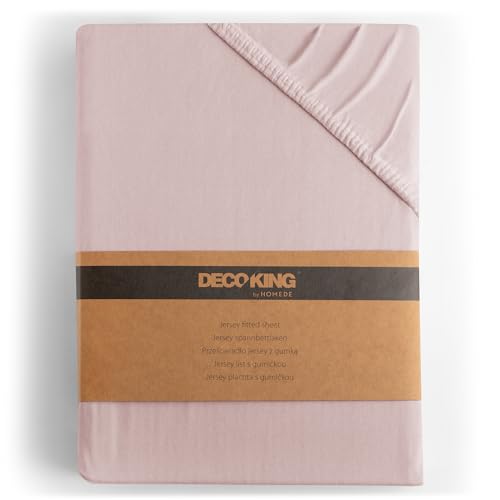 DecoKing Drap-Housse 140x200-160x200 cm 100% Coton Peigné Jersey Doux Drap Housse 140x200cm - 160x200cm Lilas Amber