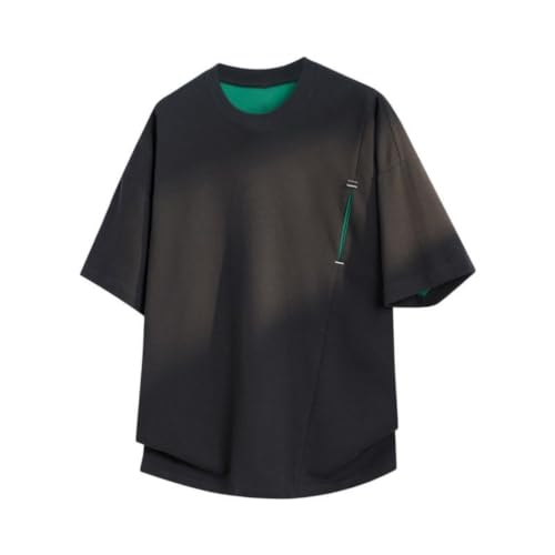 T-shirt homme manches courtes col rond coton ample anti-serrage