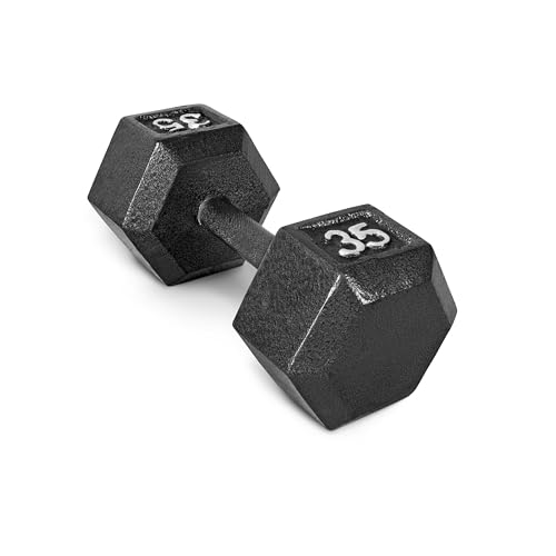 CAP Barbell Cast Iron Hex Dumbbell Black Single 35 lb