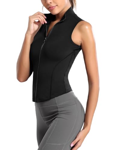 Image of Women's Workout Activewear Vests Cropped Sleeveless Yoga Athletic Golf Shirt Tank Tops