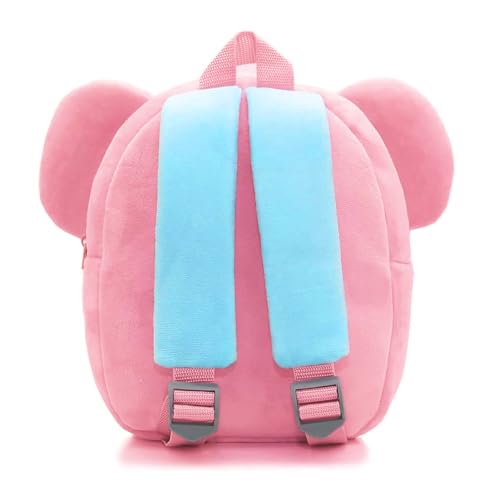Image of Frantic Soft Cute Kids School Bag Picnic Backpack(PinkElephant)