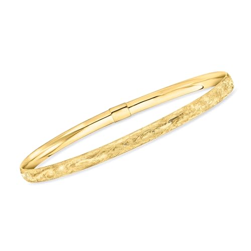 Ross-Simons Italian 10kt Yellow Gold Brushed Bangle Bracelet