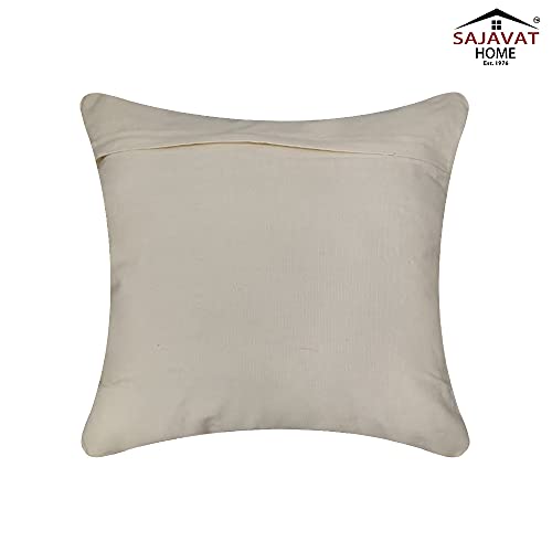 Image of SAJAVAT HOME Cotton Printed Cushion Cover Exclusive Edition 18x18 INCHES White & Gold (Pack of 1)