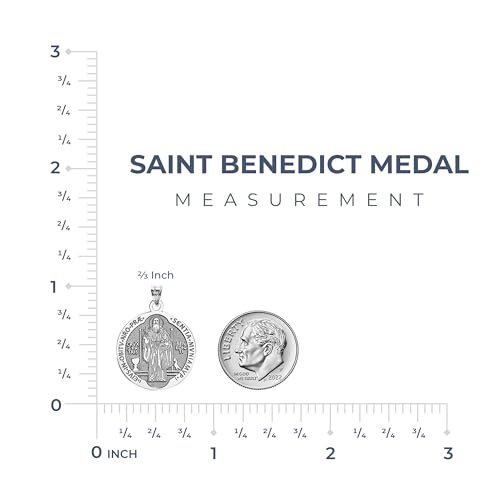 PicturesOnGold.com Saint Benedict Religious Medal - in Sterling Silver, 10K, or 14K Gold4