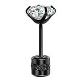 Juego de aretes de tuerca redondos de circonita cúbica para mujeres y hombres, aretes coloridos negros (B, D)