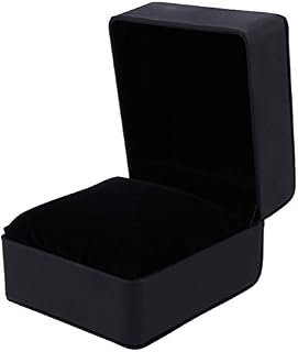 iplusmile Single Watch Holder Watch Box Holder Valentine's Day Leather Square Watch Cases Black Single Grid Watch Storage Box for Watch Jewelry Bracelet Storage