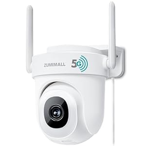 ZUMIMALL 4MP Security Cameras Outdoor, 5G/2.4G WiFi Outdoor Security Camera with 360°PTZ, 24/7 Wired Cameras for Home Security, Auto Tracking, Motion&Noise Alert, SD Card&Cloud, Works with Alexa, IP66