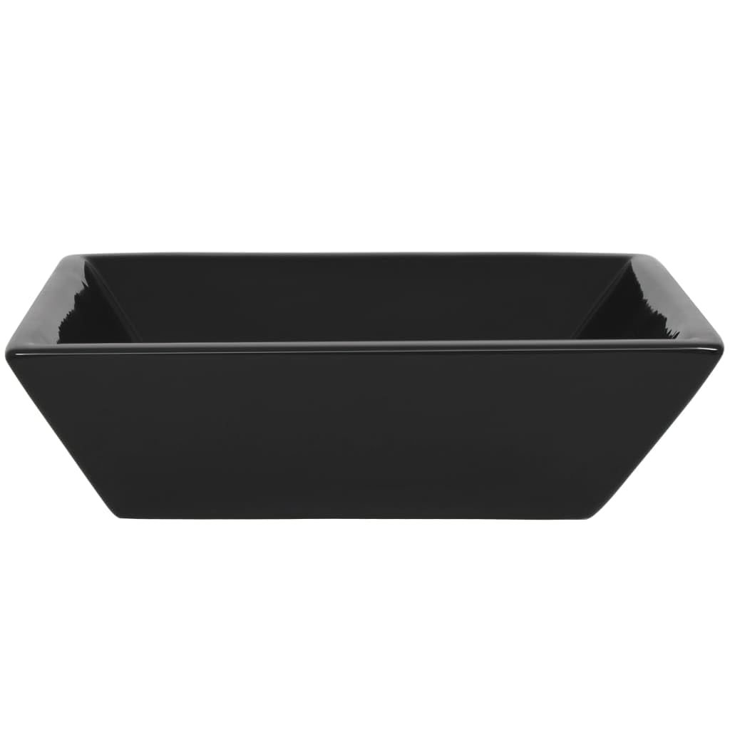 vidaXL Lavandino Quadrato in Ceramica Nero 41,5x41,5x12 cm
