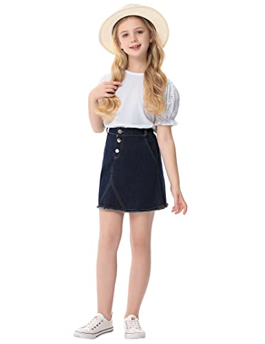 Girls Blouse Ruffle Puff Short Hollow Out Sleeve T-Shirt Round Neck Solid Casual Tops 3-12 Years2