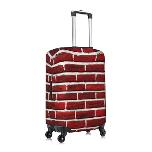 Brick Red Stone Print Personalized Travel Luggage Cover With Zipper, Elastic Luggage Cover,For Daily Use3