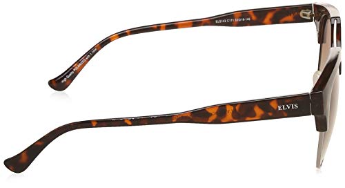 Image of ELVIS Gradient Browline /Clubmaster Unisex Sunglasses - (ELS142 C171|53|Brown Color Lens)