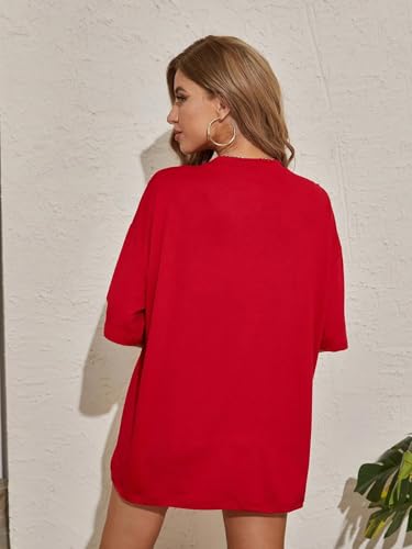 Image of JUNEBERRY 100% Pure Cotton, Pack of 2,Round Neck, Oversized Loose,Drop Shoulder,Graphic Printed, Half Sleeve T-Shirts for Women & Girls, in Different Colors, with Sizes Range from S to 2XL.