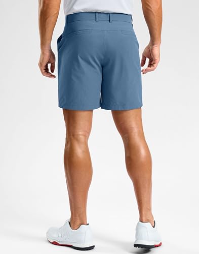 Soothfeel Men's Casual Shorts 5/7/9 Inch Golf Dress Shorts for Men Flat Front Work Lightweight Quick Dry with 4 Pockets Stone_Slab_Blue-L7_W35 — view 3