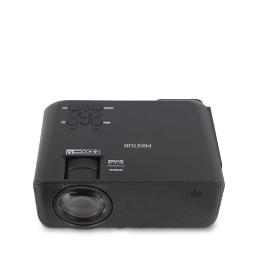 PRIXTON Vidéoprojecteur Portable avec WiFi Cinéma Deluxe, Projecteur 4K Compatible, Résolution Full HD 1080P, 7000 Lumens et 180 ANSI Lumens, Télécommande, Connexion HDMI/USB/AV in/MicroSD/VGA/Jack