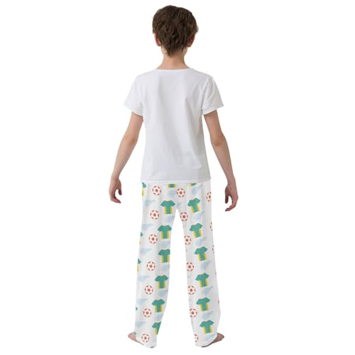 Boys' Pants Soccerballs and Green Clothing Long Bottoms Jogger Pants Elastic Waist Trousers with Pockets S-XL3