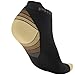 Compression Running Socks Men & Women - Best Low Cut No Show Athletic Socks for Stamina Circulation & Recovery - Durable Ankle Socks for Runners, Plantar Fasciitis & Cycling - 2 PAIRS BRN BLK S/M