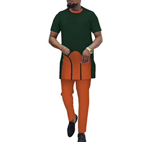 Ensemble t-shirt et pantalon africain 2 pièces décontracté style patchwork grande taille 4XL