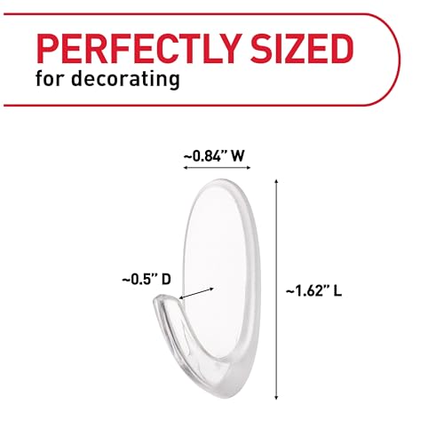Command Small Clear Oval Hooks, Indoor Use, 2-Hooks, 4-Strips, Decorate Damage-Free - image 2