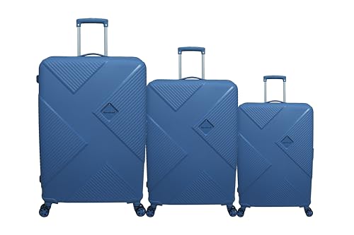 Image of American Tourister Kamiliant -8 Wheel, 3PC Set (Small + Medium + Large) Hard PP Suitcase for Travel /Trolley Bag for Travel /Travel Bag with TSA Lock & Smooth Sliding Double Wheel (Mystic Blue)